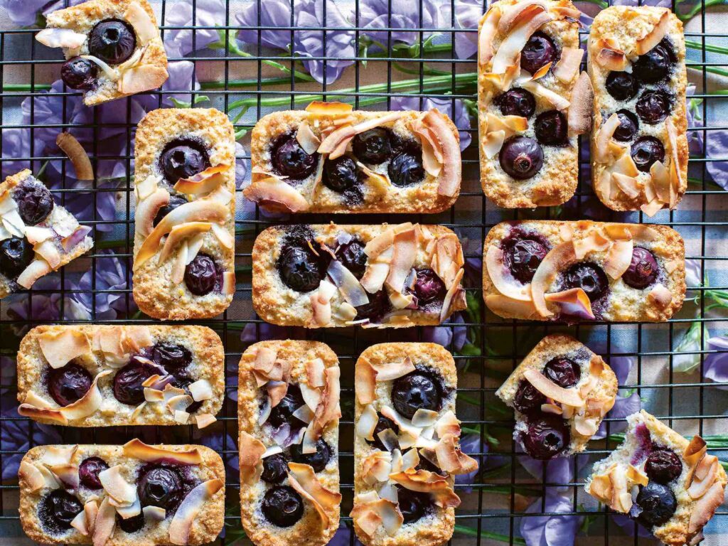 Blueberry, Coconut & Lemon Bars from Handfuls of Sunshine by Tilly Pamment